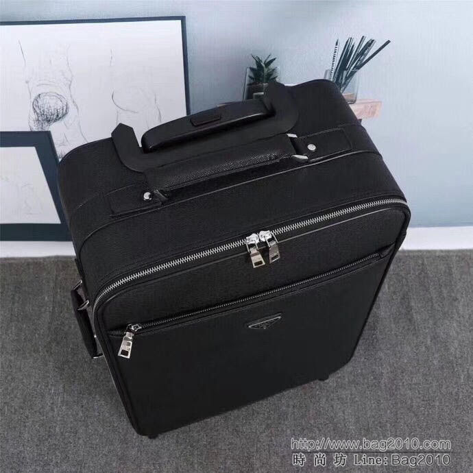 普拉達PRADA 經典款 空少登機箱 商務休閒 輕便方向輪 加厚梯形鋁合金拉杆 16寸登機箱  xbt1023
